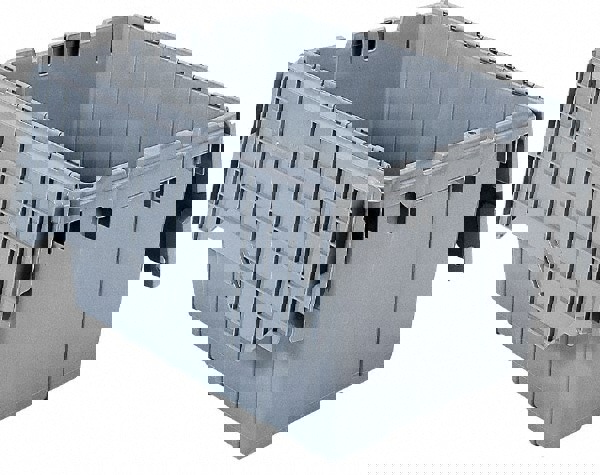 Polyethylene Attached-Lid Storage Tote: 35 lb Capacity